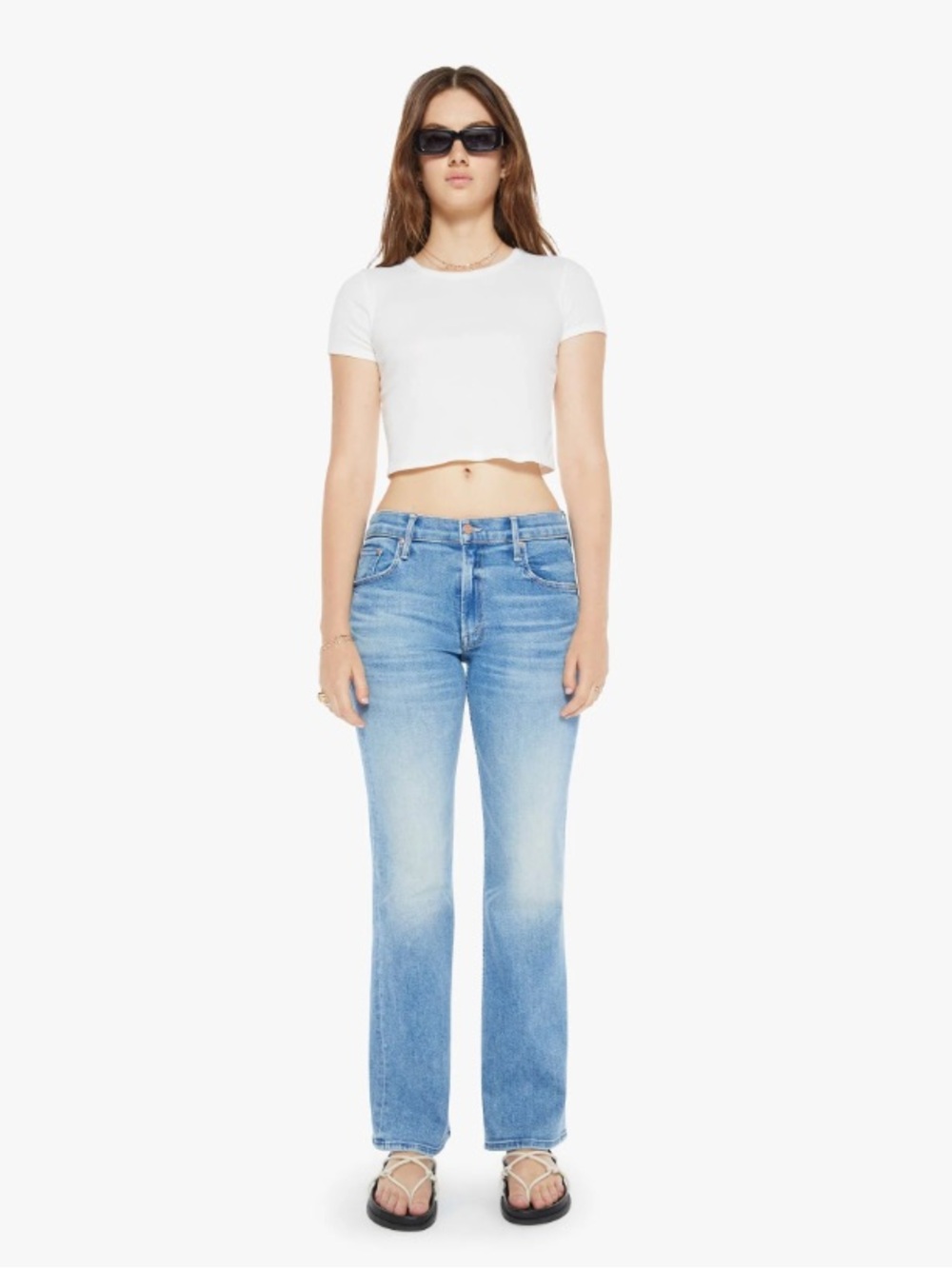 MOTHER The Bookie Sneak Mid Rise Bootcut Jeans Eye of the Tiger Size 26